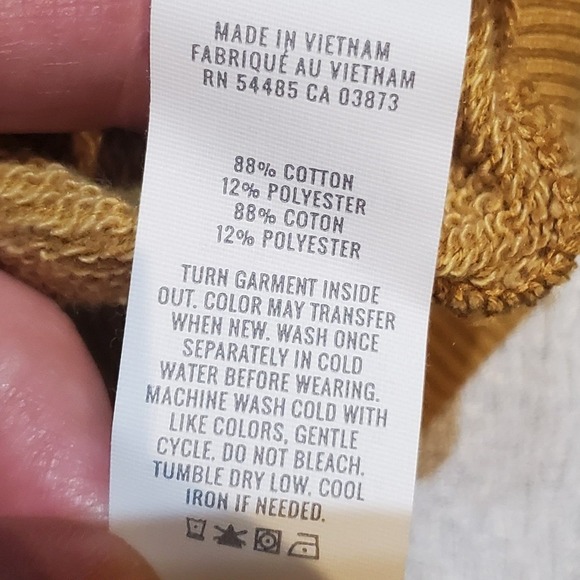 Aerie Lace-Up Oversized Crew Sweatshirt Mustard Yellow XS Distressed Hem - Picture 10 of 10